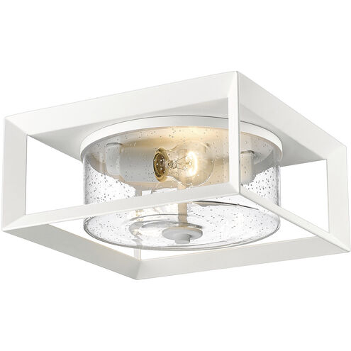 Smyth 2 Light 13.25 inch Natural White Outdoor Flush Mount in Seeded Glass